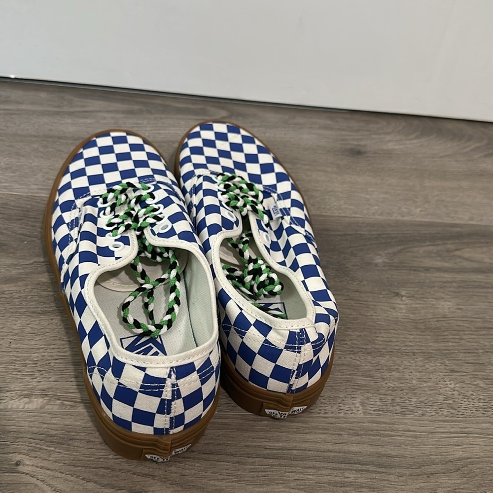 Authentic Vans 'Checkerboard Blue Gum Braided Laces' Blue - Picture 4 of 7